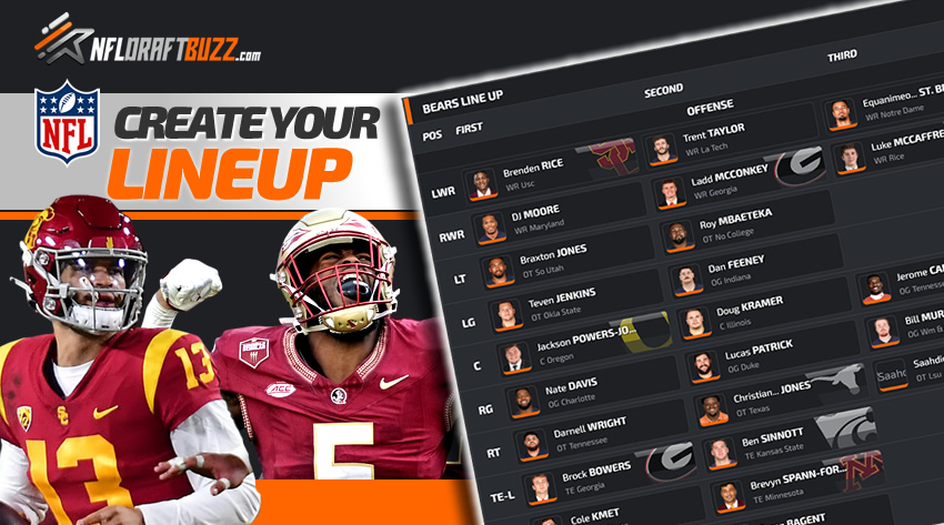 Create Your Own Lineup on NFL Draft Buzz
